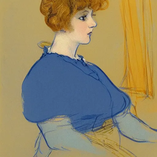 Image similar to a girl in a blue and gold ivory room, film still by goya, by henri de toulouse - lautrec, elegant drawing, digital painting, jugendstil, art noveau, strong lights, flat colors, pastel colors, art history, 8 k