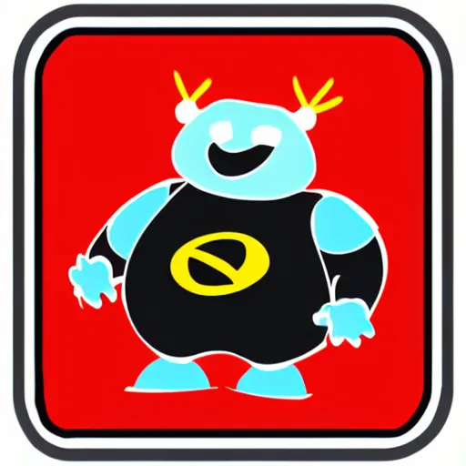 Image similar to vector logo of a fat robot with the letter a