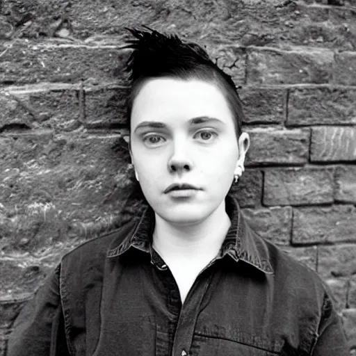 Prompt: a beautiful photographic portrait of a non - binary person in 2 0 0 2