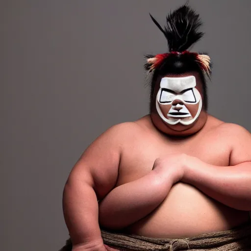 Prompt: masked sumo wrestler luchador