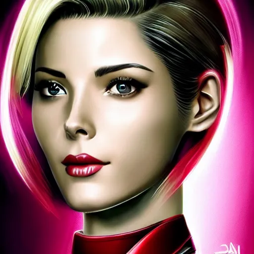 Prompt: A combination of Ada Wong's and Grace Kelly's and Ashley Greene's appearances with blonde hair wearing Spartan Vale's armor from Halo, high tech, action shot, angular, full body portrait, futuristic, fantasy, intricate, elegant, highly detailed, digital painting, artstation, concept art, matte, sharp focus, illustration, 8K, art by Donato Giancola and James Gurney