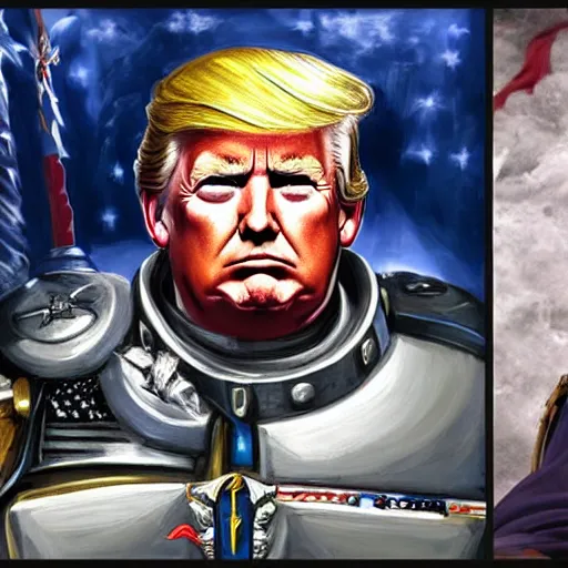 Prompt: Donald Trump as a space marine, painted by Sargent, 8k, matte painting, trending on art station
