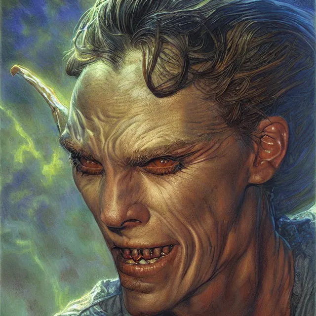 Prompt: portrait of an empathic monster boy, art by donato giancola and manuel sanjulian