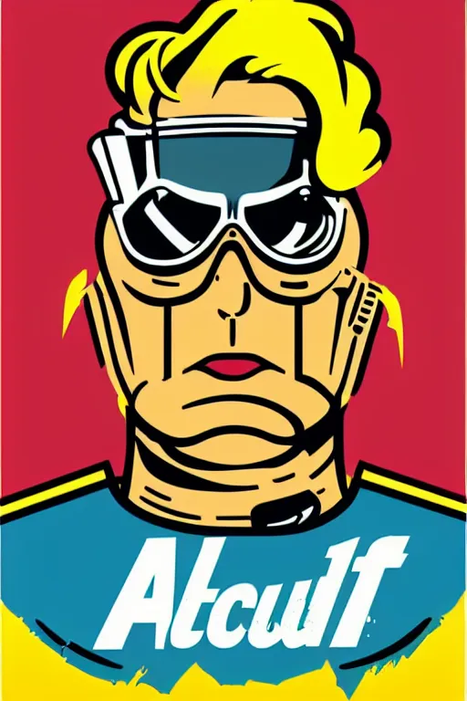 Image similar to fallout 7 6 retro futurist illustration art by butcher billy, sticker, colorful, illustration, highly detailed, simple, smooth and clean vector curves, no jagged lines, vector art, smooth andy warhol style