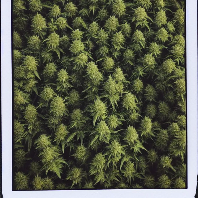 Prompt: hills of cannabis, polaroid