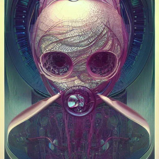 Prompt: take a journey through a computer's nightmare, hyperdetailed, 4 k, trending on artstation, dark and gloomy, cinematic, machines and wires, by artgerm, yoshitaka amano, moebius, alphonse mucha, h. r. giger