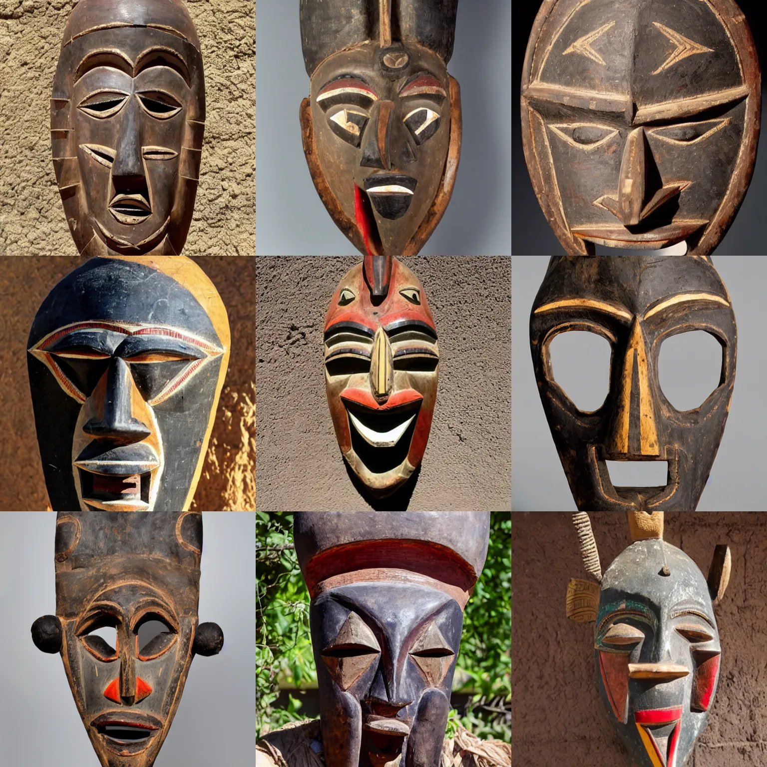 Prompt: an african mask showing anger