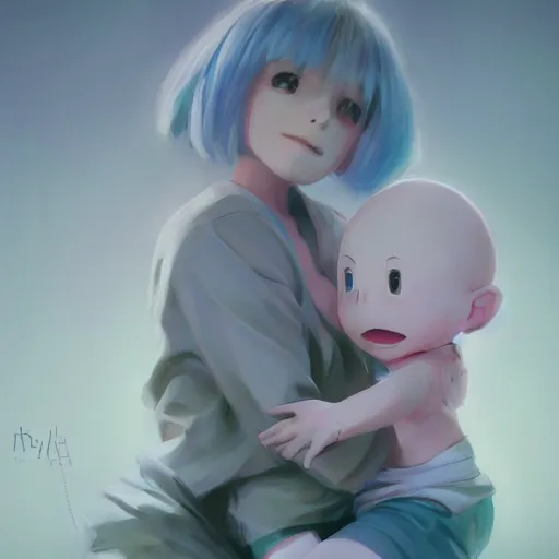 Image similar to beautiful huggy-wuggy from poppy-playtime the video game, digital painting by Hiyao Miyazaki, Studio Ghibli, Yanjun Cheng, portrait, cinematic lighting, highly detailed, concept art, Atmosphere, illustration, smooth, sharp focus, editor's pickup, trending on artstation, trending on deviantart