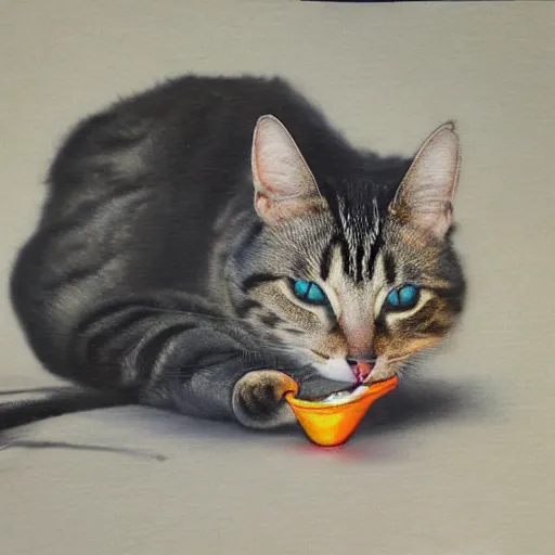 Image similar to cat eating a car, photorealistic, studio