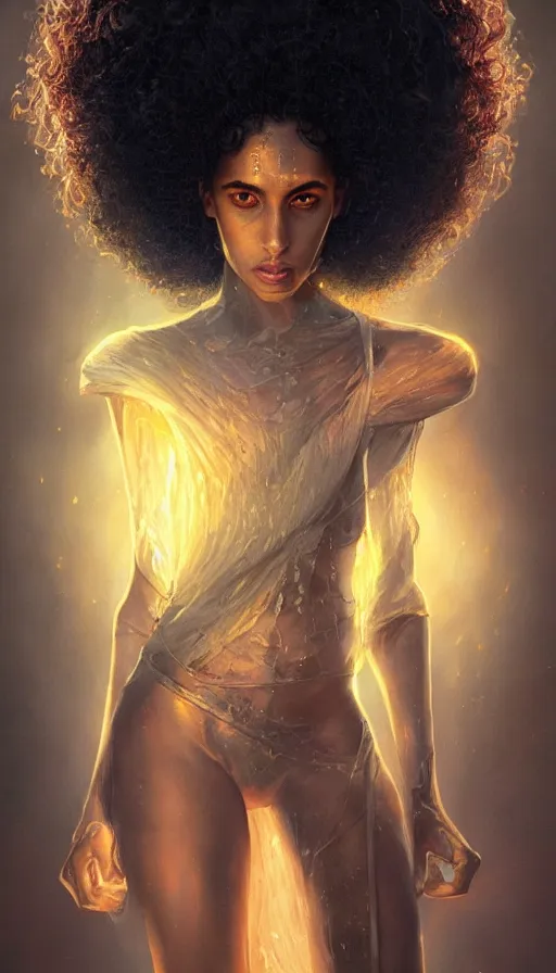 Prompt: imaan hammam, legue of legends, lord of the rings, neon, sweat, intricate, highly detailed, digital painting, artstation, concept art, smooth, sharp focus, illustration, unreal engine 5, 8 k, art by artgerm and greg rutkowski and alphonse mucha