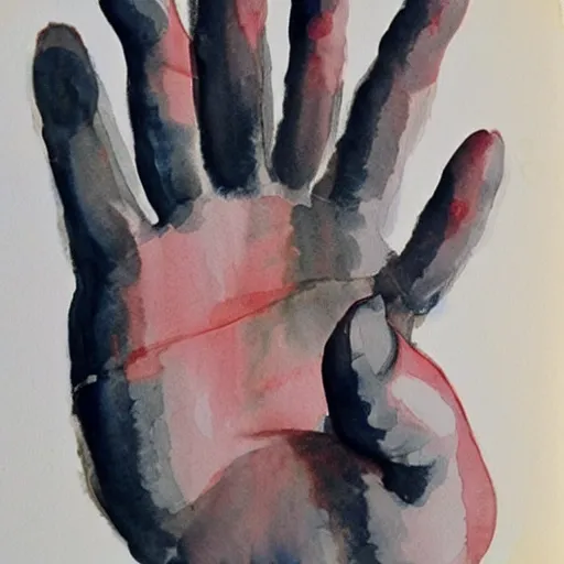 Image similar to watercolor hand by marlene dumas