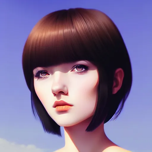 Prompt: close up a shy face female portrait, 20 years old in a scenic environment by Ilya Kuvshinov