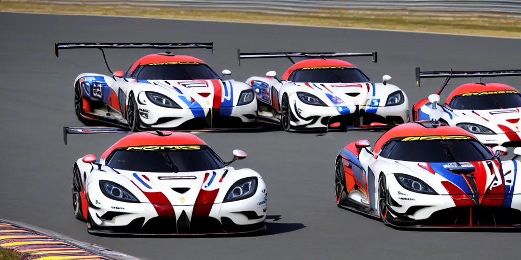 Image similar to Koenigsegg Agera GT3 car racing in the 24hours of LeMans,