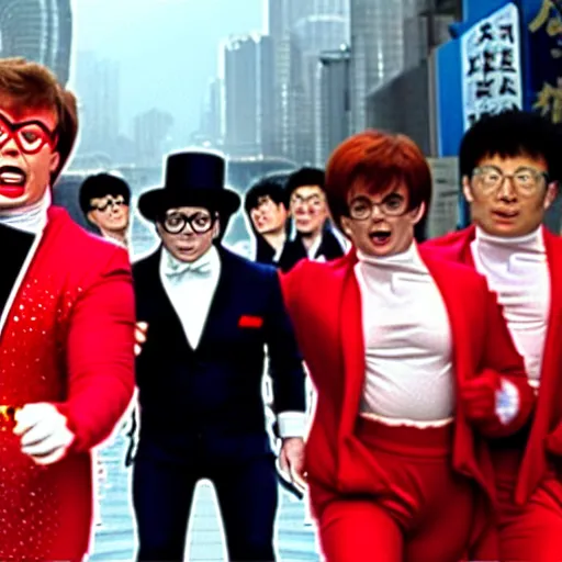 Prompt: Austin powers in china street