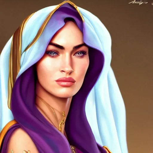 Image similar to a portrait of an arabian princess in a disney movie, megan fox, oil painting, pale colors, high detail, 8 k, wide angle, trending on artstation,