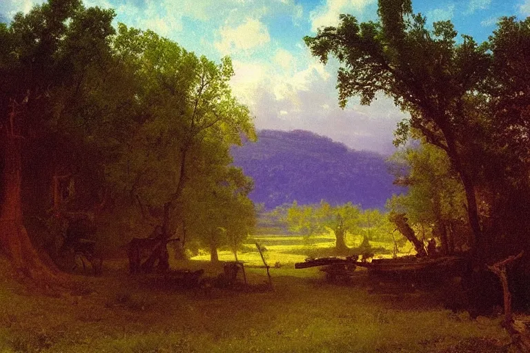 Image similar to “Rolla Missouri as painted by Albert Bierstadt, 8k, fine art”