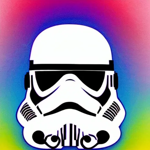 Image similar to a storm trooper helmet designed by lisa frank