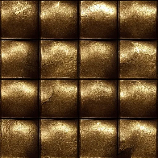 Image similar to seamless tialable texture of damaged metal gold, realistic, very detailed, beautiful, intricate details, sharp focus, substance designer, substance render, substance painter, marmoset, unreal engine, octane render