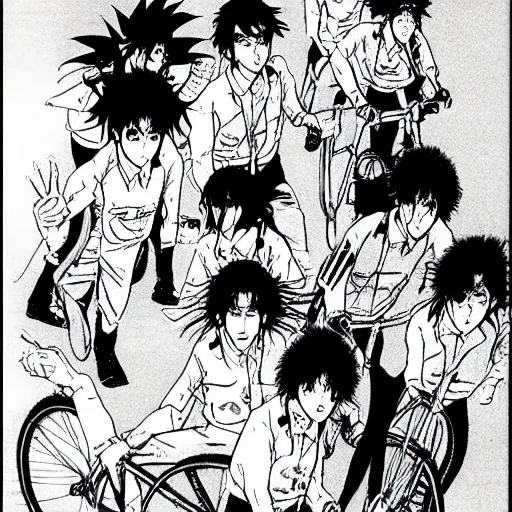 Image similar to 1980s seinen manga 🚲🚲🚲!!!!!