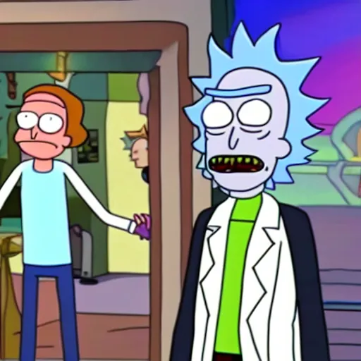 Prompt: photo of rick and morty