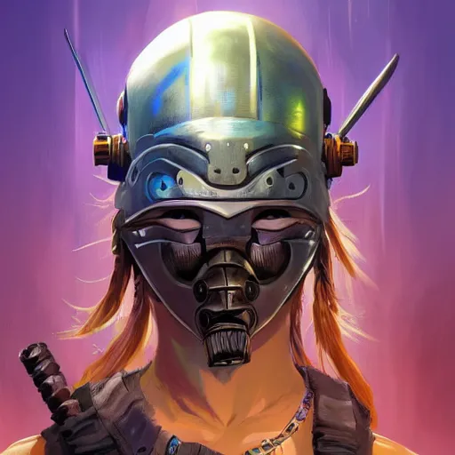 Image similar to cyberpunk viking helmet mask warrior goddess robot ninja fantasy, art gta 5 cover, official fanart behance hd artstation by jesper ejsing, by rhads, makoto shinkai and lois van baarle, ilya kuvshinov, ossdraws