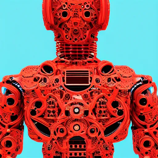 Image similar to intricate detailed robot wearing a tracksuit made of human flesh