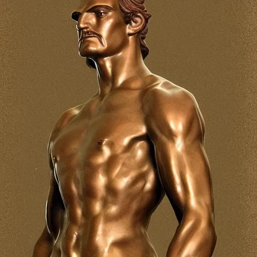 Prompt: a renaissance sculpture of a tall, muscular, handsome, gorgeous beautiful male with the face of Waluigi from Nintendo,