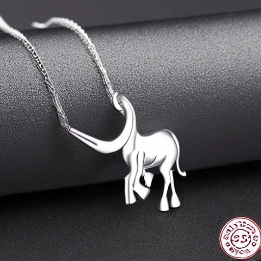 Prompt: a cute silver unicorn necklace pendant, 3 d rendering, elegant, noble, stylish