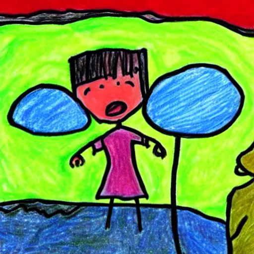 Image similar to child's drawing of an alien abduction