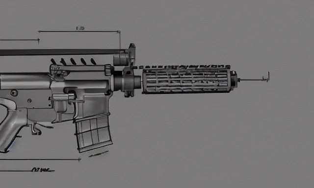 Image similar to technical sketch of an AR-15