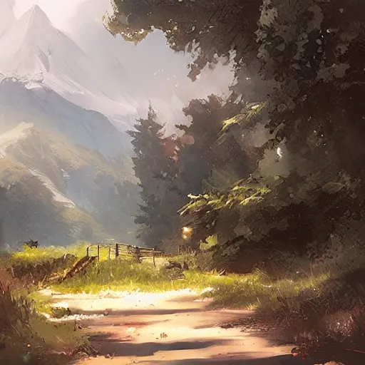 Prompt: landscape by artgerm and greg rutkowski