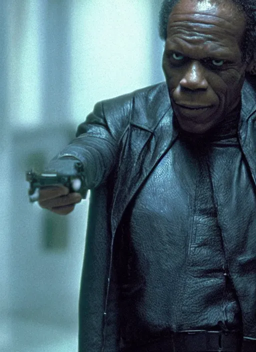 Image similar to film still of Danny Glover as Morpheus in The Matrix, 4k