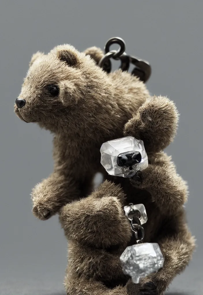 Prompt: a small cute crystal bear keychain figurine by greg rutkowski, sung choi, mitchell mohrhauser, maciej kuciara, johnson ting, maxim verehin, peter konig, 8 k photorealistic, cinematic lighting, hd, high details, dramatic, atmosphereric, trending on artstation