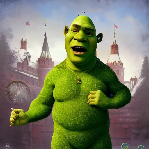 Prompt: putin as shrek, photorealistic, high qulity photo