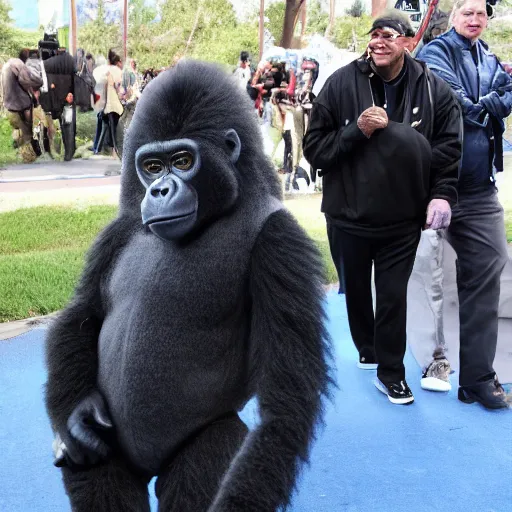 Prompt: Bernie Sanders in a Gorilla Suit