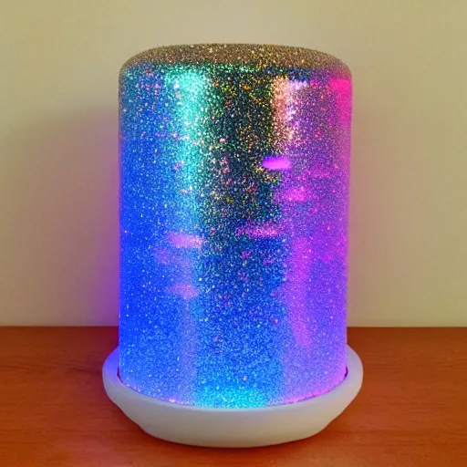 Image similar to Glowing Metallic Glitter Rainbow Light Reflecting Technological Machine Nightmare