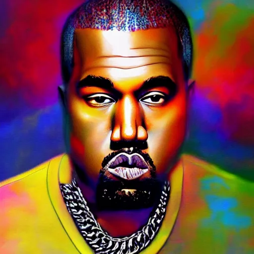 Image similar to Kanye West, artstation hall of fame gallery, editors choice, #1 digital painting of all time, most beautiful image ever created, emotionally evocative, greatest art ever made, lifetime achievement magnum opus masterpiece, the most amazing breathtaking image with the deepest message ever painted, a thing of beauty beyond imagination or words