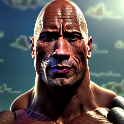 Prompt: dwayne the rock johnson if he never ever worked out or went to the gym, art by qoio hg =, high detailed, super high resolution, realistic, concept art, artistic, octane render, masterpiece fine details