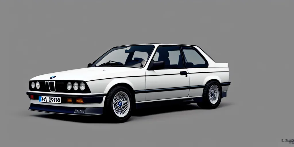 Image similar to 1989 BMW e30 schematic. Octane render, 4k, 8k, unreal 5, very detailed, hyper realism, trending on artstation.