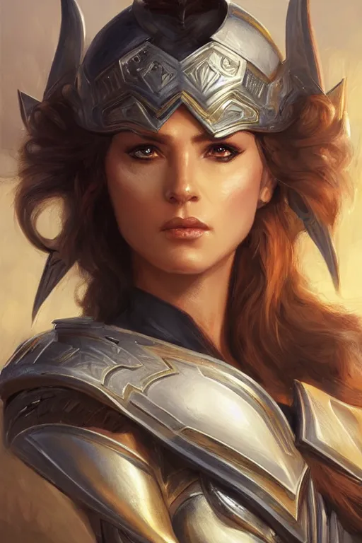 Image similar to amazon valkyrie athena, d & d, fantasy, portrait, highly detailed, headshot, digital painting, trending on artstation, concept art, sharp focus, illustration, art by artgerm and greg rutkowski and magali villeneuve