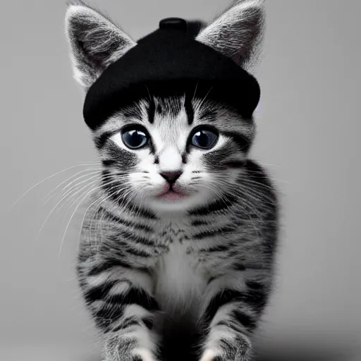 a photograph of a kitten wearing a small hat | Stable Diffusion | OpenArt