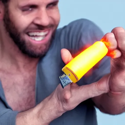 Image similar to a dead body, a man standing next to it smiling and holding a mini nuclear bomb, hyper realistic, very detailed.