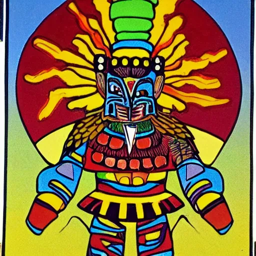 Image similar to aztec god of magic mushrooms, xochipilli