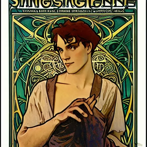 Image similar to Shaggy Rogers poster by Alphonse Mucha Art Nouveau-H 900