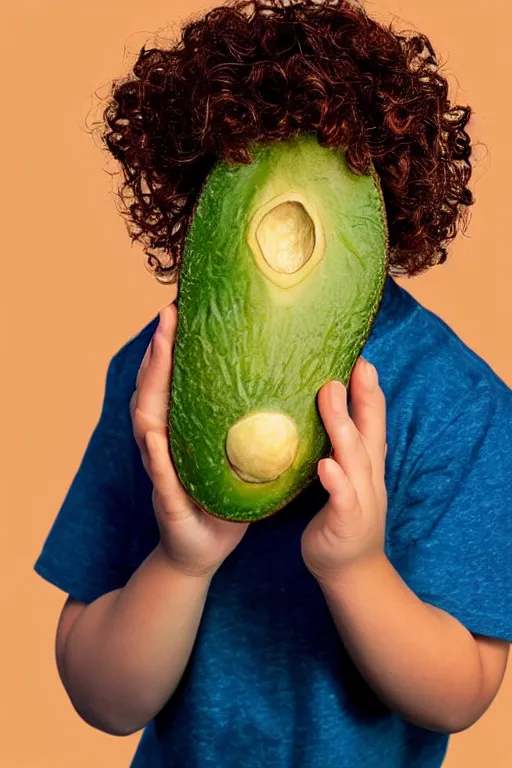 Image similar to 📷 gaten matarazzo face is an avocado seed 🥑, made of food, head portrait, dynamic lighting, 4 k