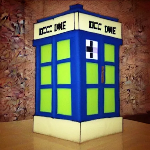 Image similar to minecraft tardis doctor who