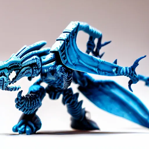 Prompt: a warhammer40k tyranid figurine painted blue
