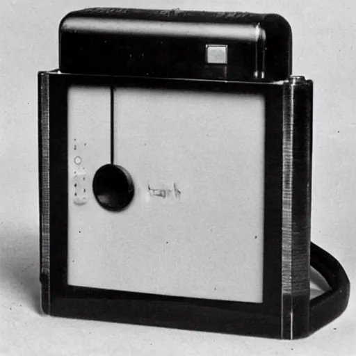 Image similar to a photo of an iPod portable radio, manufactured in the 1920s, 1925