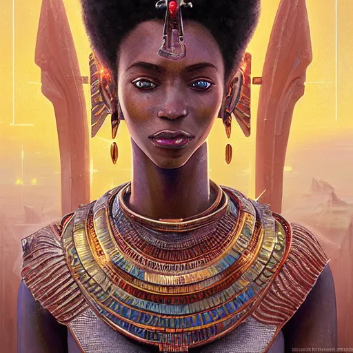 Prompt: highly detailed portrait of an african egyptian goddess but white, intricate alien technology, stephen bliss, unreal engine, fantasy art by greg rutkowski, loish, rhads, ferdinand knab, makoto shinkai and lois van baarle, ilya kuvshinov, rossdraws, tom bagshaw, global illumination, radiant light, detailed and intricate environment