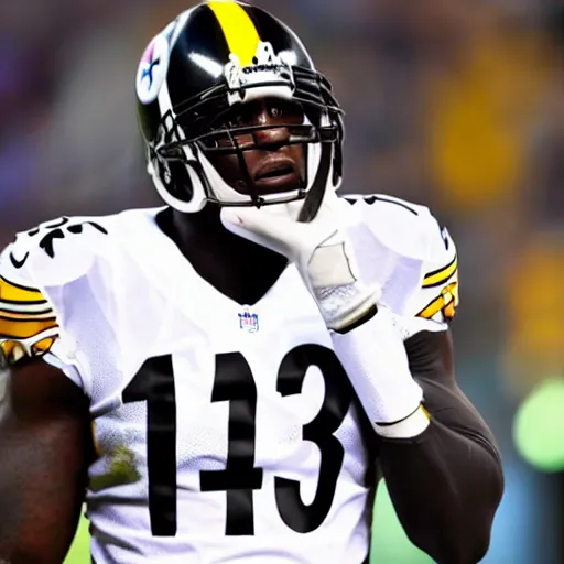 Image similar to nfl steelers wide receiver antonio brown seeking help for mental illness, real life, 8 k, 4 k uhd, realistic, hyper realistic, super detailed, very detailed, detailed